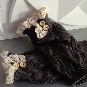 New dark grey lace boot covers leg warme…